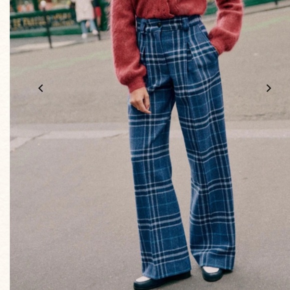 Sezane Women Theophile Wool Trousers Pant Size 38 US PreppyIn